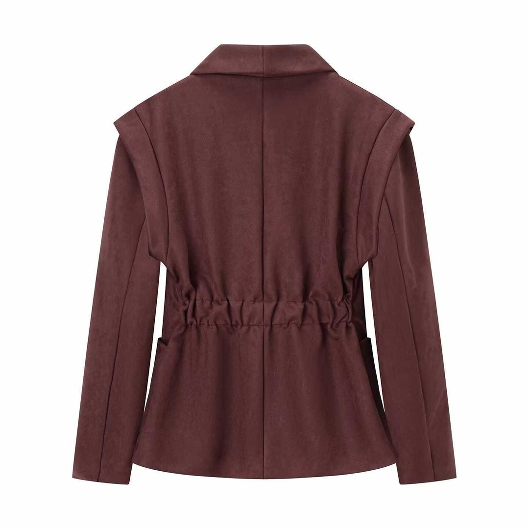 Elegant faux leather blazer for women Lune London