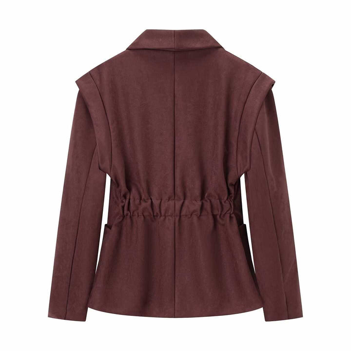 Elegant faux leather blazer for women Lune London