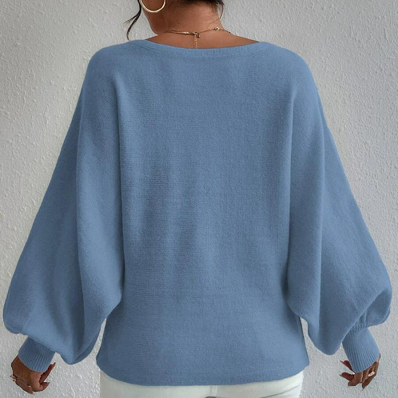 Pull en tricot surdimensionné pour femmes avec design asymétrique et encolure décontractée Chic & Stil