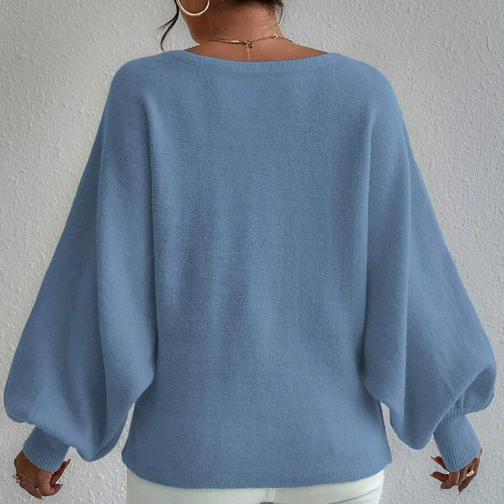 Pull en tricot surdimensionné pour femmes avec design asymétrique et encolure décontractée Chic & Stil