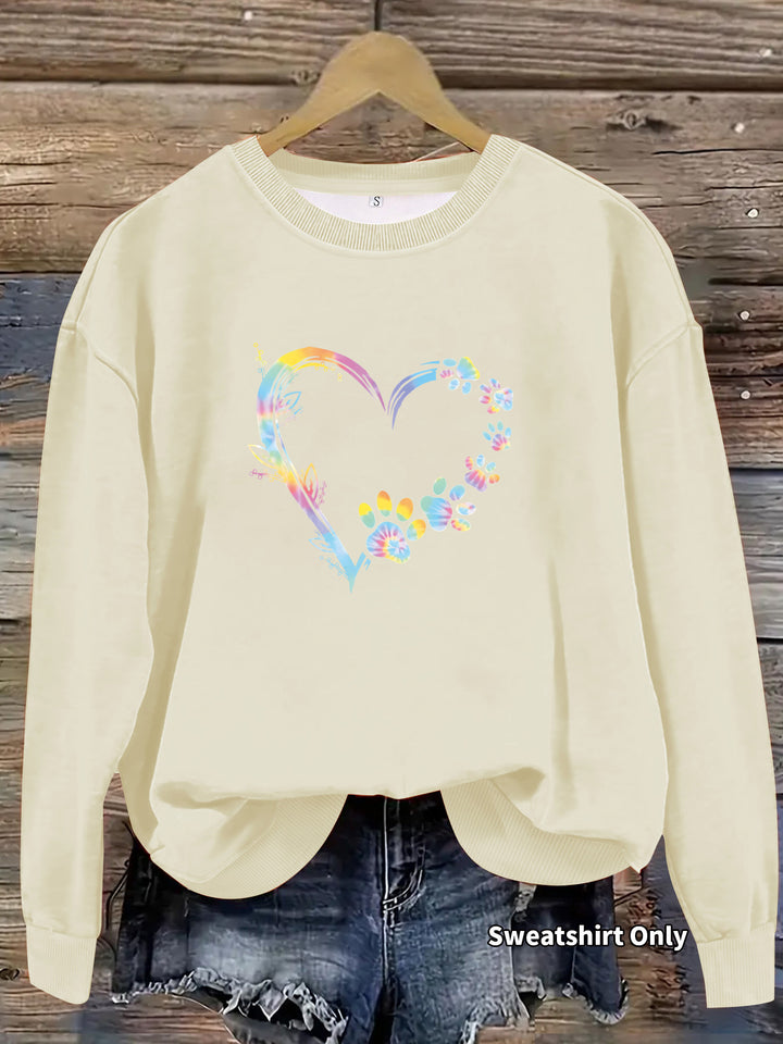 Sweatshirt femme avec motif cœur floral et coupe confortable Chic & Stil