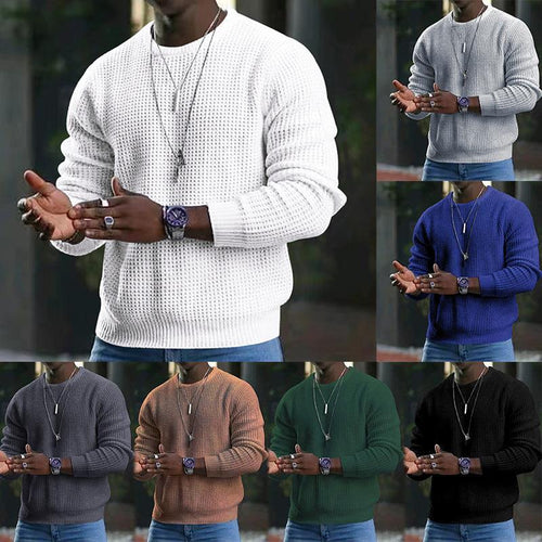 Structured knit pullover for men in soft material Lune London