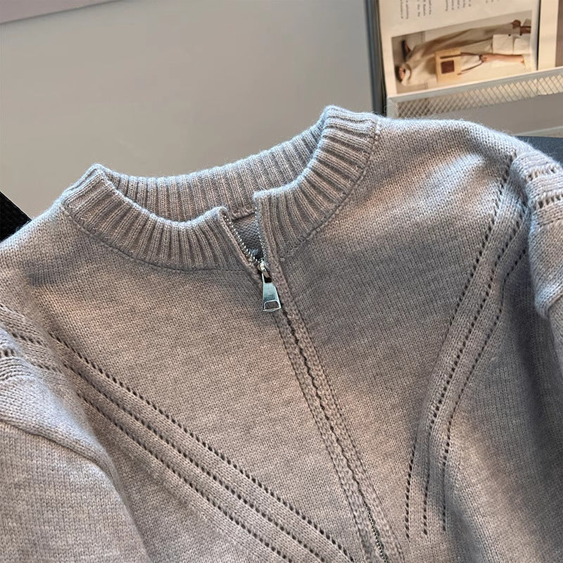 Pull en maille sportive pour femmes avec zip décoratif Chic & Stil