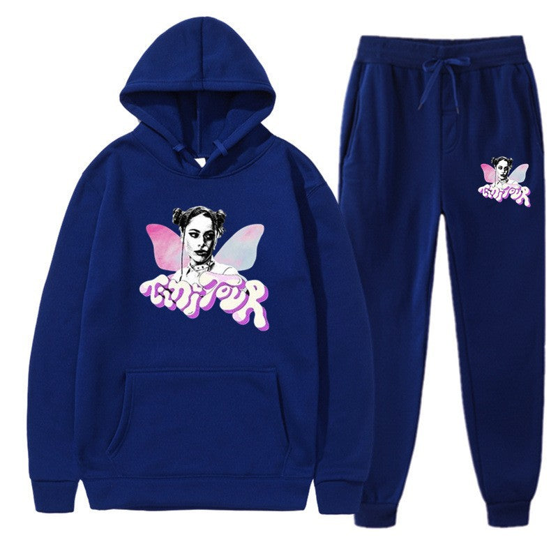 Women's sweatshirt and jogging pants set with creative graphic design Chic & Stil