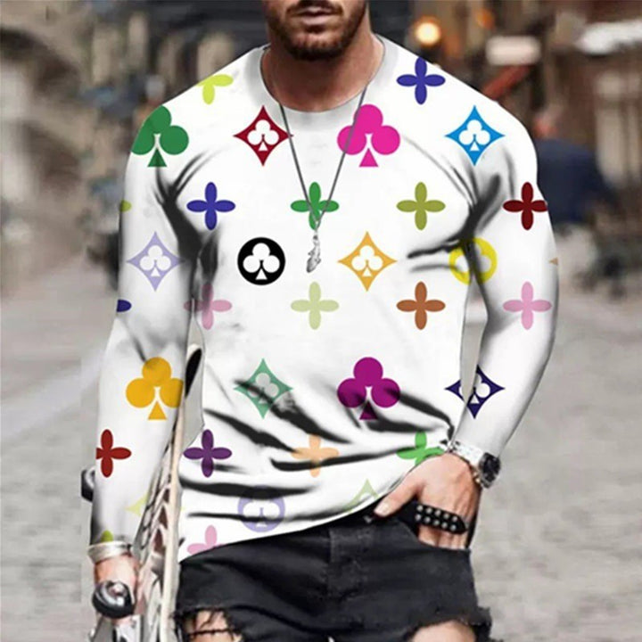 Men's long sleeve shirt with a creative design and colorful symbols Lune London