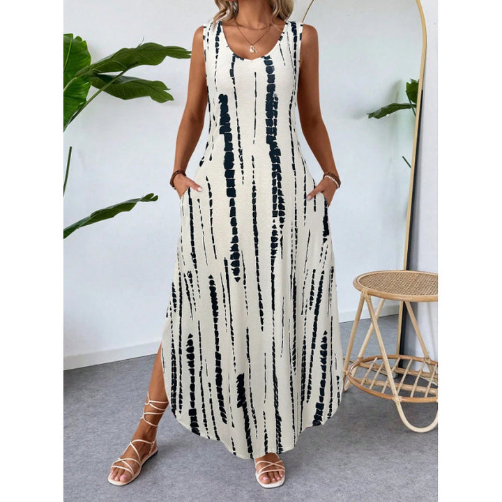 Colorful maxi dress for women with side pockets Lune London