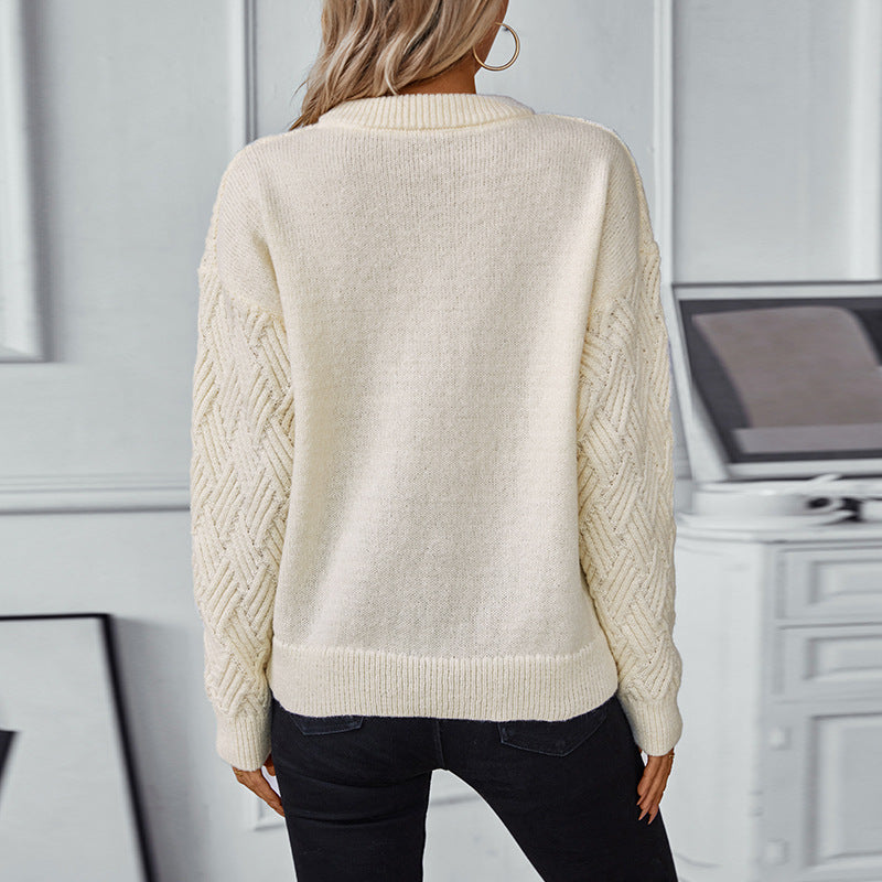 Knitted pullover for women with a modern structured pattern and a comfortable fit Lune London