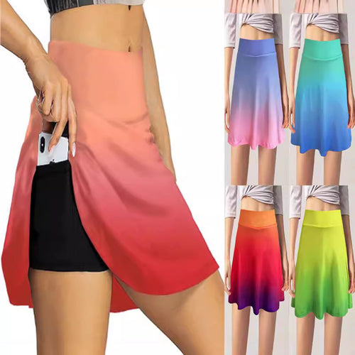 Skater skirt for women with fluid color gradient and comfortable elastic waistband Lune London