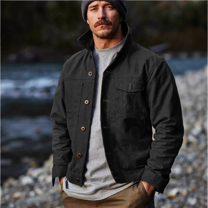 Lightweight utility jacket for men with practical pockets and stylish high collar Lune London
