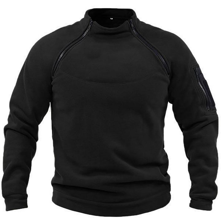 Pull-over thermique en polaire pour hommes avec col montant et poches pratiques Lune London