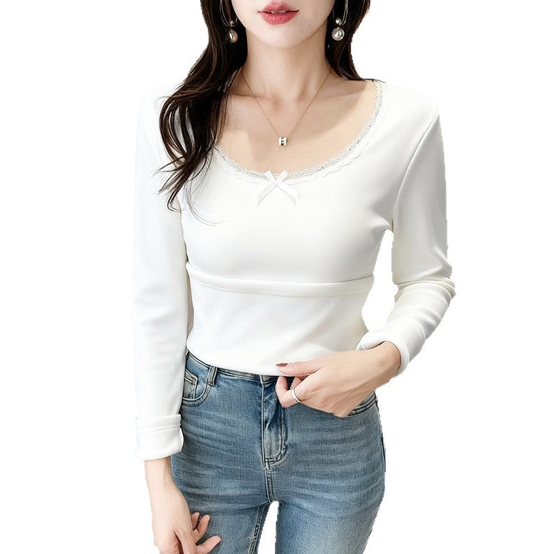 Women's long sleeve shirt with elegant lace detail Chic & Stil