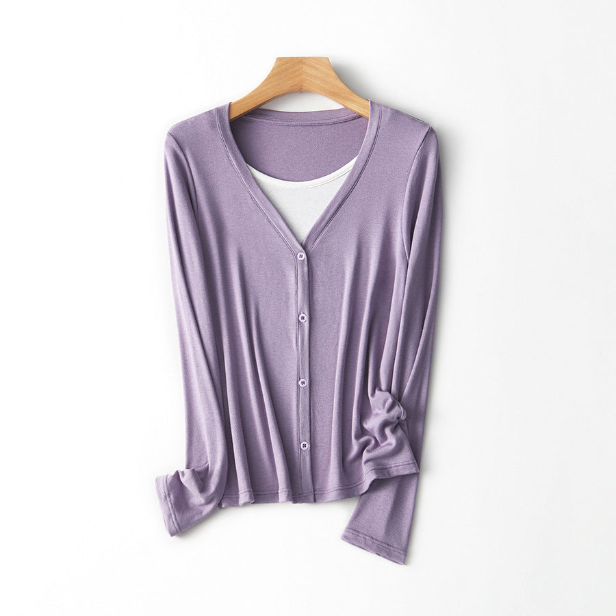 Women Lightweight Long Sleeve Button-Up Cardigan Lune London