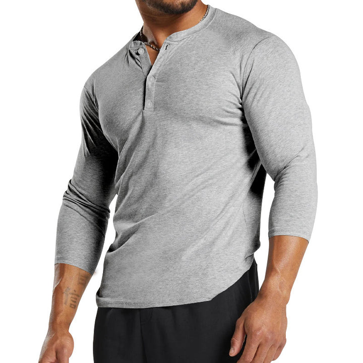 Men's Long Sleeve Henley Shirt with Breathable Material and Modern Cut Lune London
