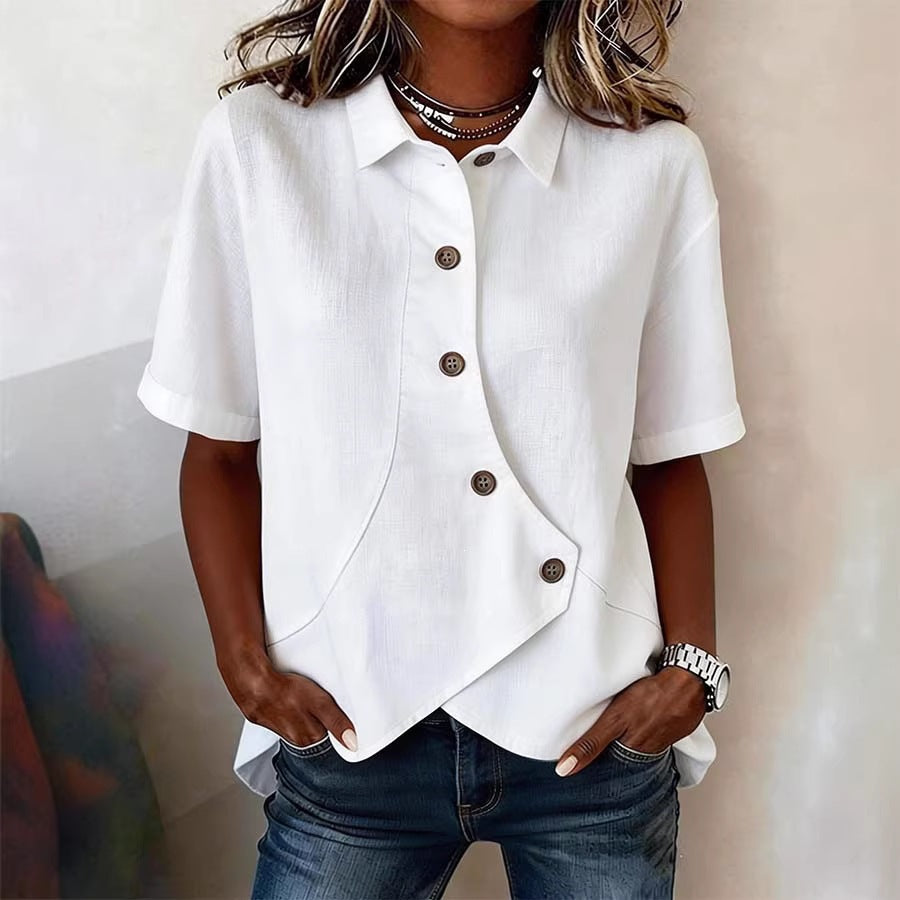 Women's specially designed blouse with unique button detail Lune London