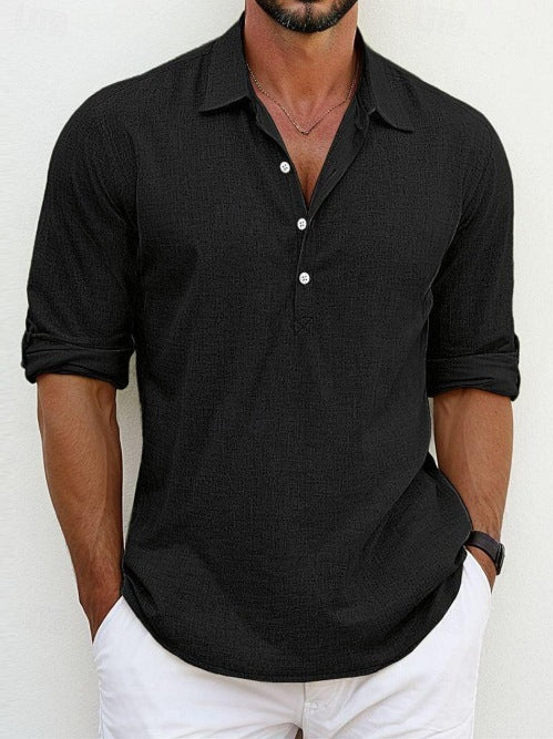Casual long sleeve shirt for men with button placket and trendy cut Lune London