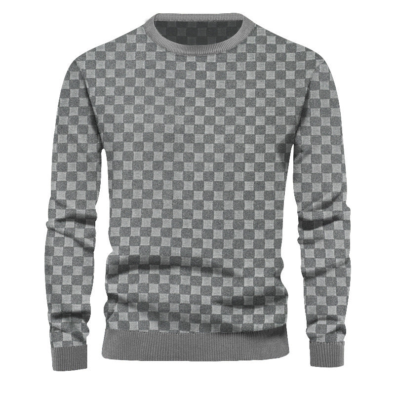 Men's sweater in textured fabric with a trendy round neck Lune London