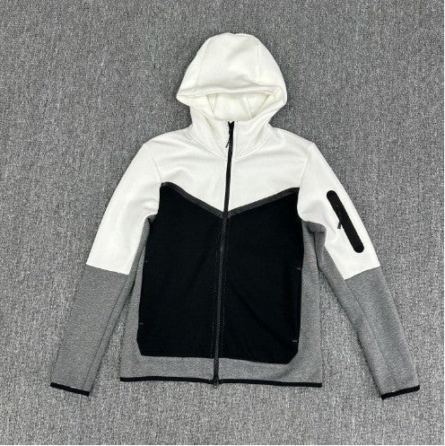 Sporty fleece jacket for men with adjustable hood and functional zip pockets Lune London