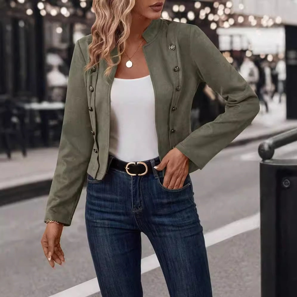 Elegant blazer jacket for women with decorative buttons Lune London