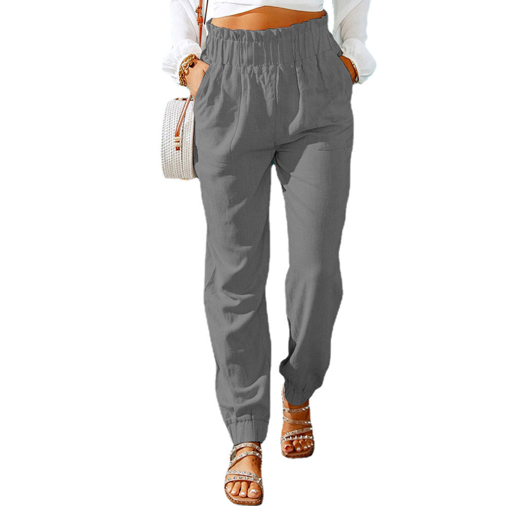 Comfortable and stylish summer pants for women with elastic waist and convenient pockets Lune London