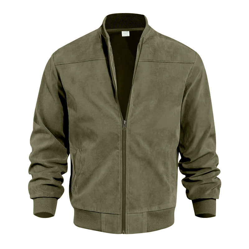Trendy bomber jacket for men in high-quality synthetic leather and with elastic cuffs Lune London