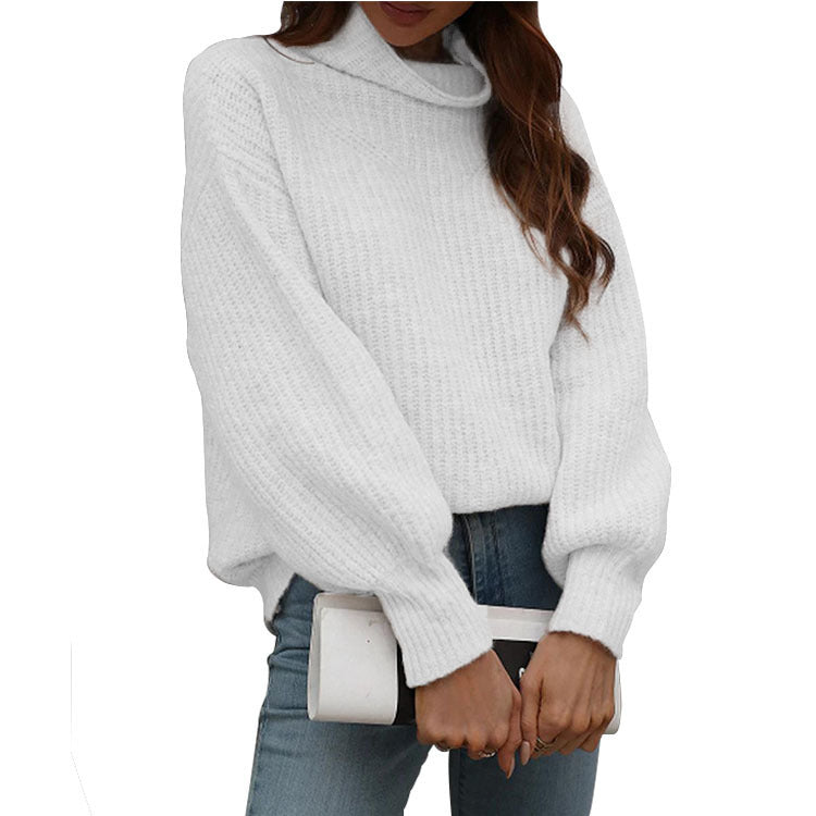 Lune London women’s oversized sweater vest with trendy turtleneck