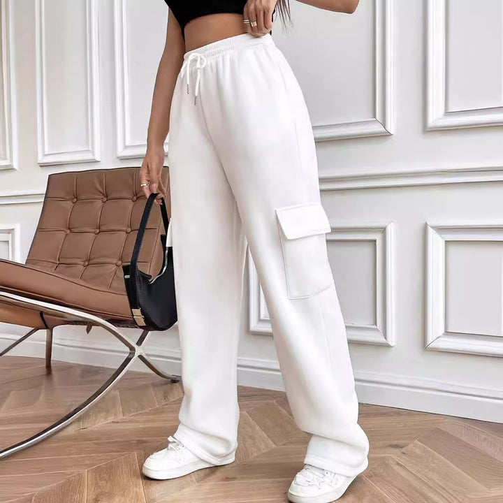 Women's Cargo-Style Leisure Pants with Elastic Waistband and Practical Side Pockets Chic & Stil