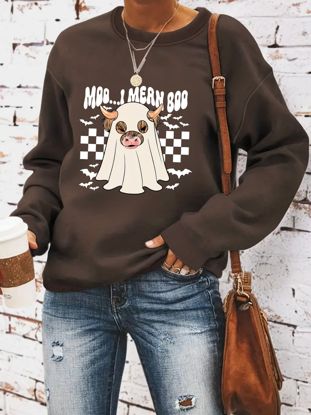 Sweatshirt pour femmes au design joyeux d'Halloween Chic & Stil