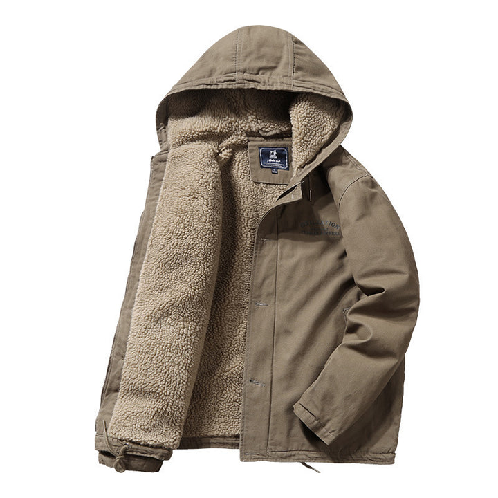 Technical transition jacket for men with warming teddy inner lining Lune London