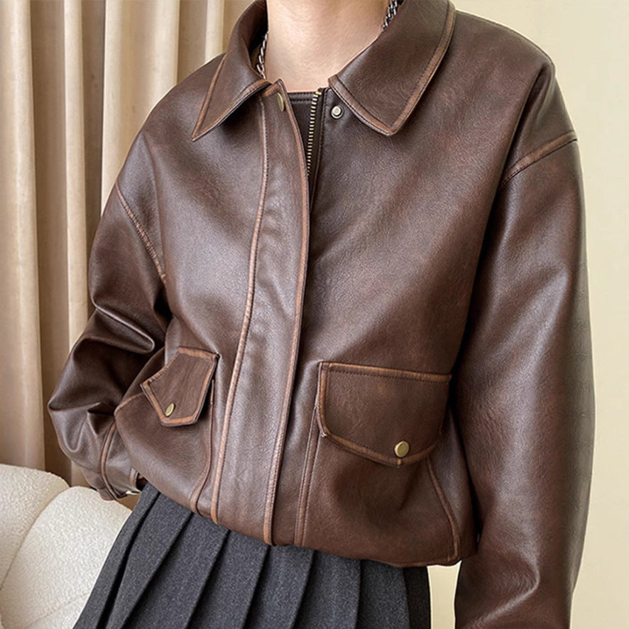 Veste féminine élégante en faux cuir de haute qualité Chic & Stil