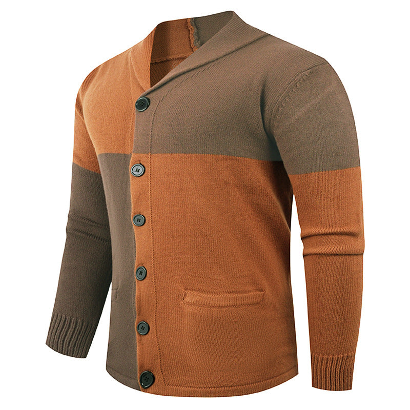 Men's knitted jacket with modern braid pattern and practical pockets Lune London
