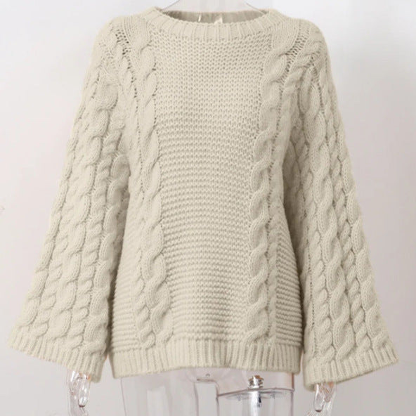 Thick knit sweater for women with oversized sleeves Lune London