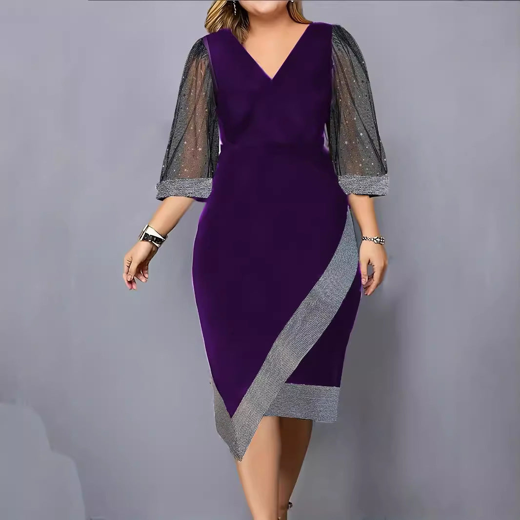 Ladies Elegant Dress Sleeveless V Neck Lune London