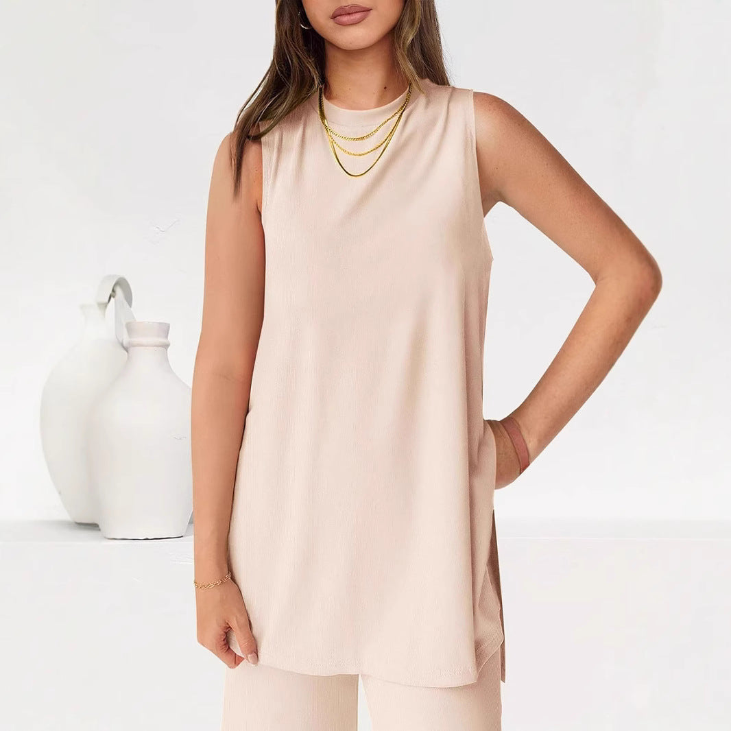 Ladies Casual Top and Wide Leg Pants Set Lune London