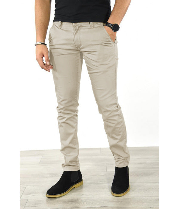 Elegant chino pants for men with a slim fit and elastic waistband Lune London