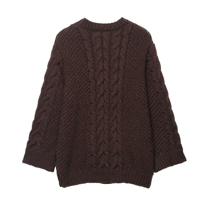 Chunky knit sweater for women with round neck and relaxed fit Lune London