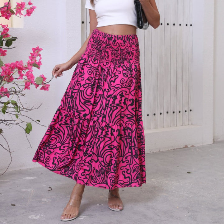 Lune London Abstract Floral Pattern Maxi Women Skirt