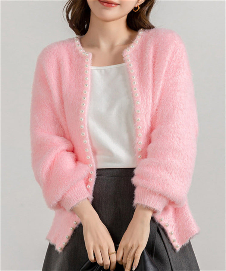 Ladies cozy pullover with pearl embellishment Lune London