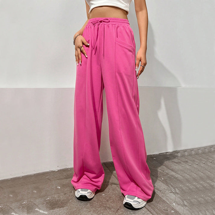 Pantalons de sport pour femmes à coupe décontractée avec taille élastique et poches latérales confortables Chic & Stil