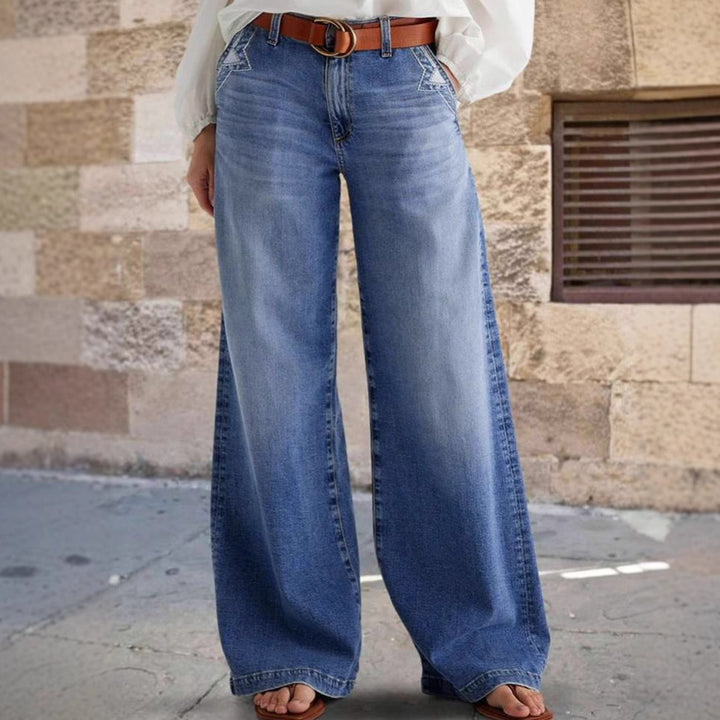 Pantalon en jeans large pour femmes Chic & Stil