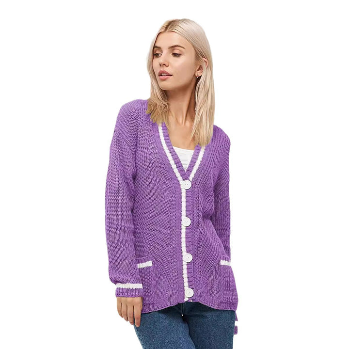Ladies chunky knit cardigan with pockets Lune London
