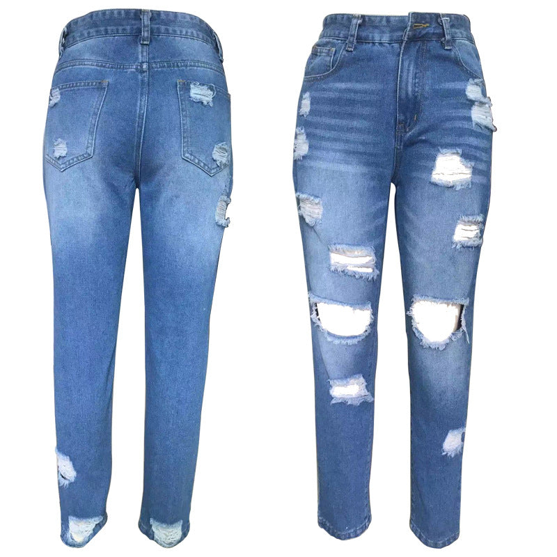 Ladies destroyed Boyfriend Jeans Lune London