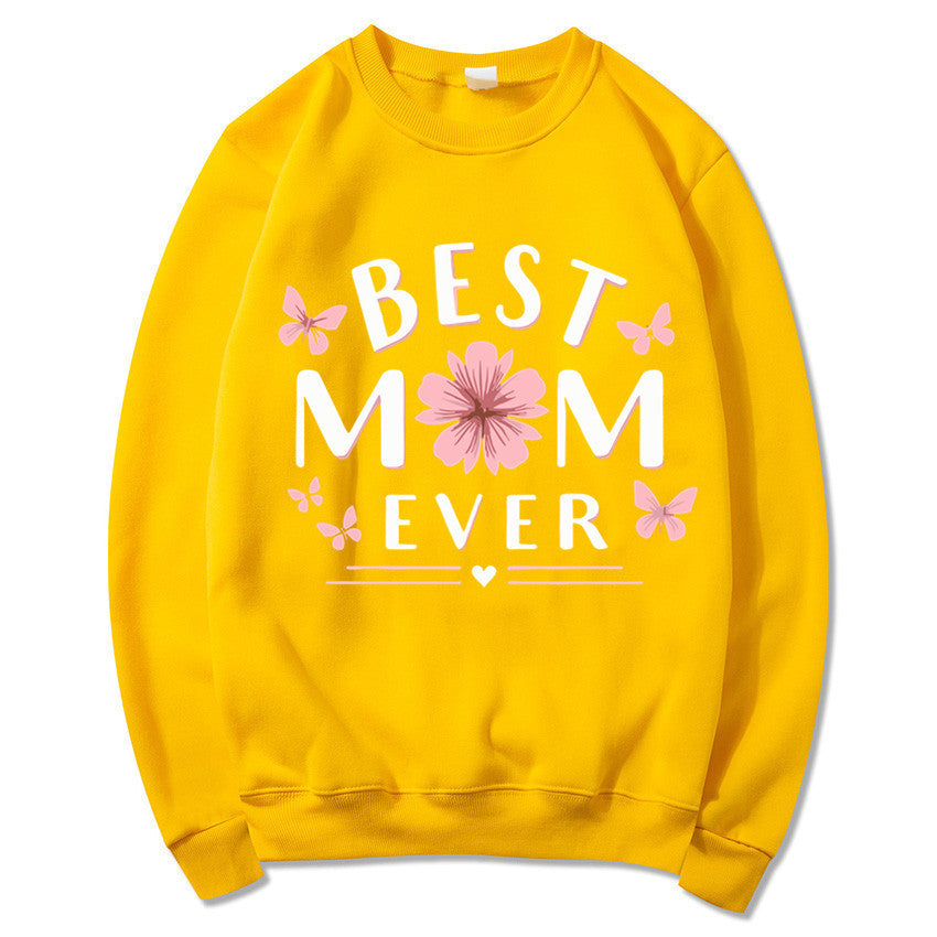 Sweatshirt pour femmes avec une phrase favorite ludique et un design floral Chic & Stil