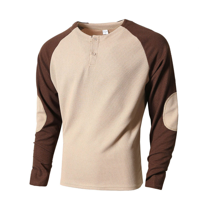 Men's long sleeve shirt with ruched shoulders and stylish contrasting design Lune London