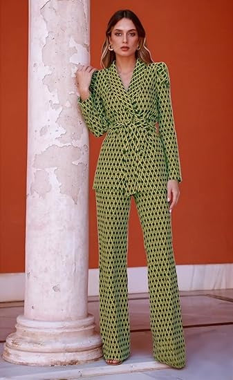 Ensemble élégant et stylé pour femmes à deux pièces avec ceinture à nouer Chic & Stil