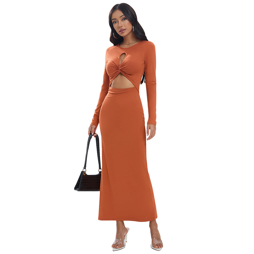 Robe portefeuille femme avec découpe décorative et manches longues Chic & Stil
