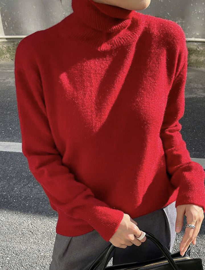 Ladies elegant turtleneck sweater in fine wool Lune London