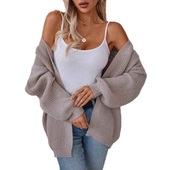 Casual cardigan for ladies with V-neck and textured pattern Lune London