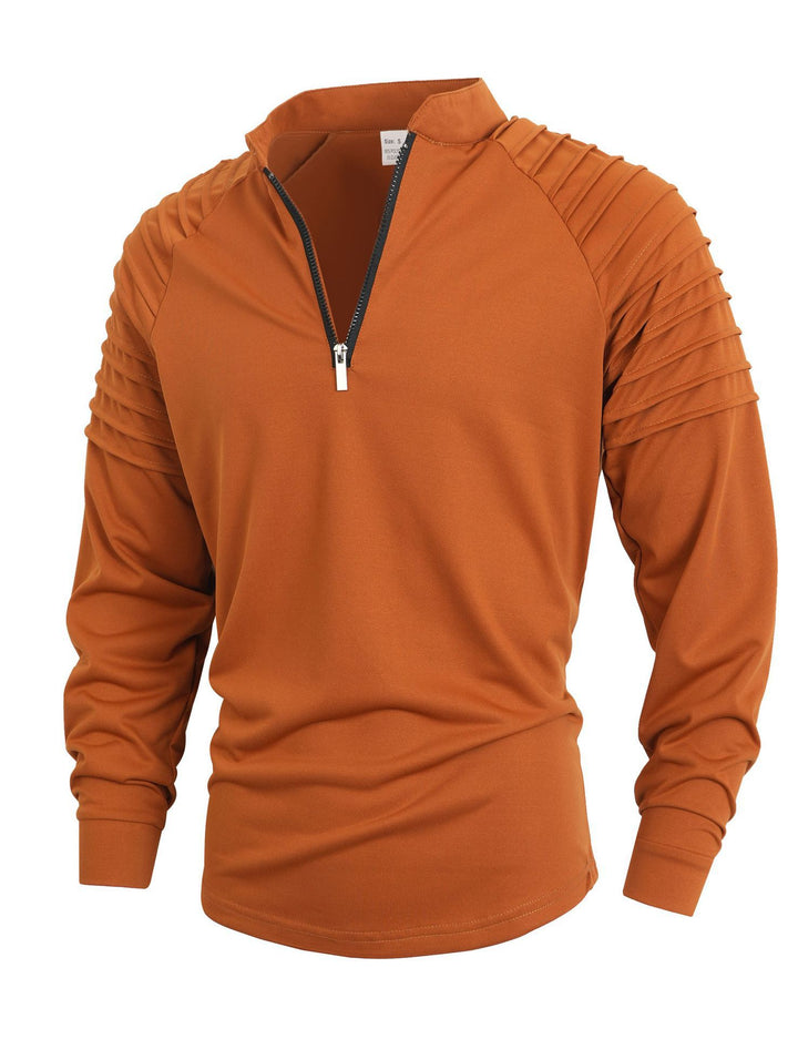 Modern men's long sleeve sport shirt with zipper closure and structured design Lune London