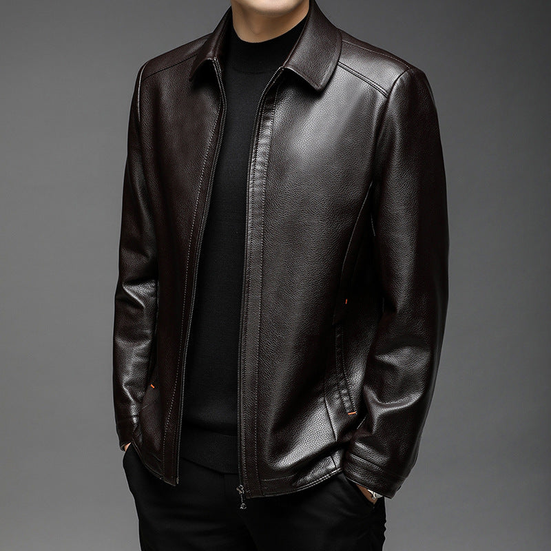 Elegant leather jacket for men with a modern cut Lune London