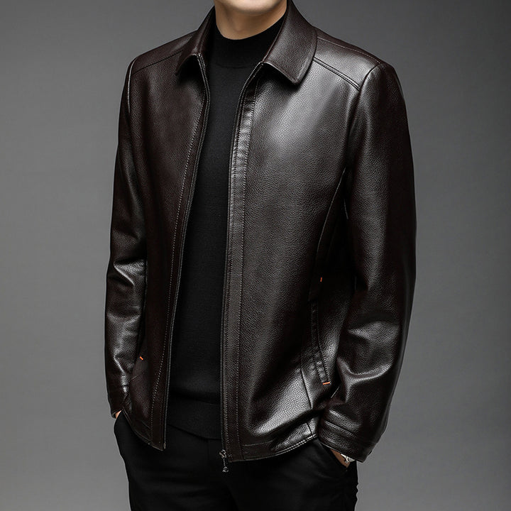 Elegant leather jacket for men with a modern cut Lune London